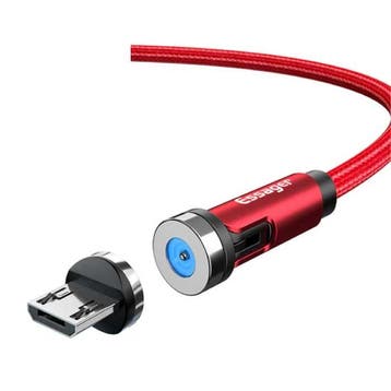 Micro-USB Magnetische Oplaadkabel 2 Meter met 540° Roterende, Télécoms, Téléphonie mobile | Chargeurs pour téléphone, Verzenden