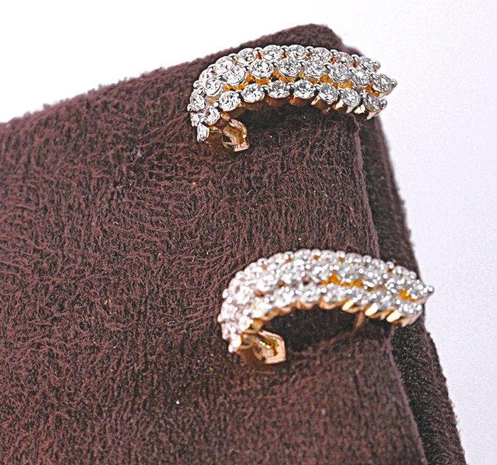 Oorbellen - 14 karaat Geel goud, gerhodineerd - 1.24ct. tw., Handtassen en Accessoires, Oorbellen
