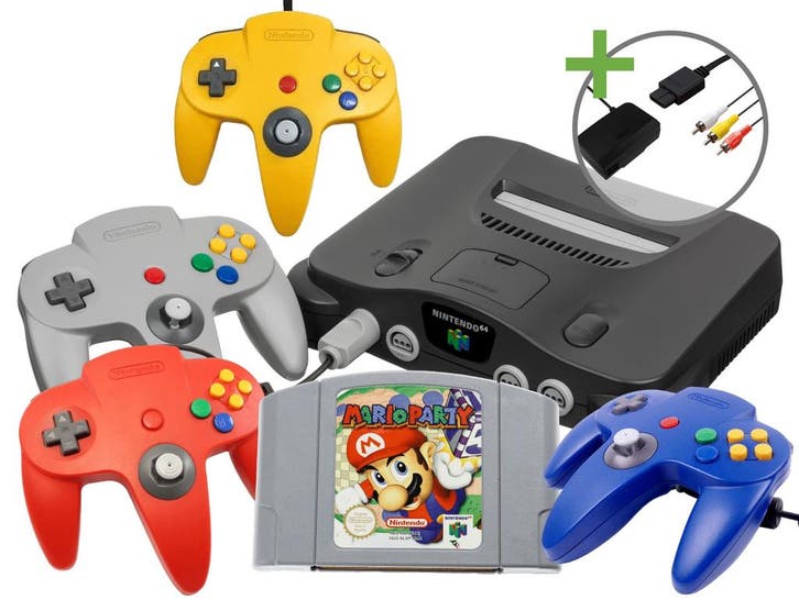 Nintendo 64 Starter Pack - 4 Player Mario Party Multi Color, Games en Spelcomputers, Spelcomputers | Nintendo 64, Verzenden