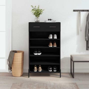 vidaXL Schoenenkast 60x35x105 cm bewerkt hout zwart, Verzenden, Nieuw