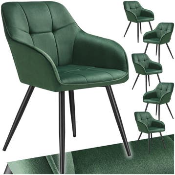 Eetkamerstoel Marilyn, fluweeloptiek, gestikt patroon, Huis en Inrichting, Stoelen, Verzenden, Nieuw