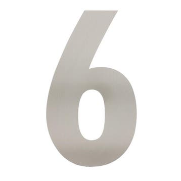 Huisnummer 6 XXL hoogte 50 cm geborsteld RVS - Intersteel, Ophalen of Verzenden, Nieuw, Overige typen