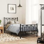 vidaXL Bedframe met hoofd- en voeteneinde metaal zwart, Verzenden