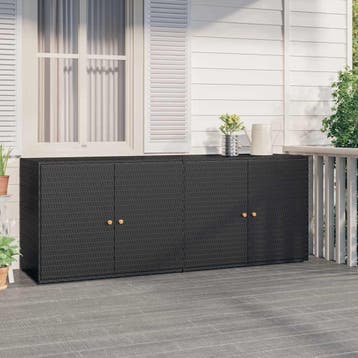 vidaXL Tuinkast Zwart 198x55,5x80 cm Poly Rattan, Huis en Inrichting, Verzenden, Nieuw