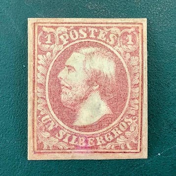 Luxemburg 1852 - 1 Silvergrossen Willem met luxe marges - MH, Gestempeld