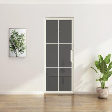 Stalen taatsdeur - Wit - 6 Vlaks - Rookglas, Minder dan 80 cm, Overige typen, Nieuw, Metaal
