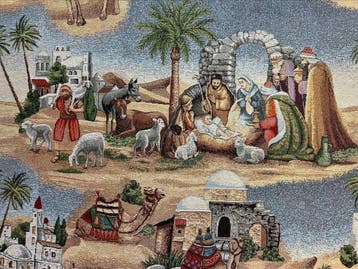 De Nacht van Bethlehem – Tafelkleed van gobelin-tapijt met, Nieuw