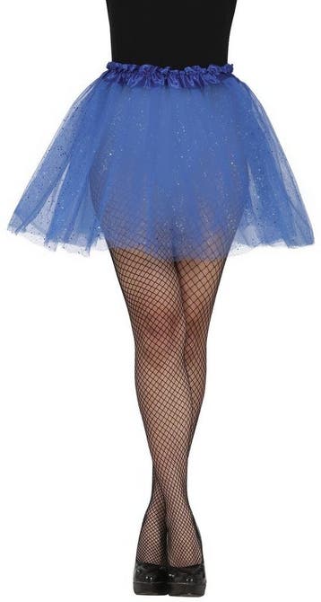Blauwe Tutu Dames Glitter 40cm, Verzenden, Nieuw