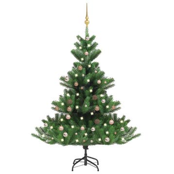 vidaXL Kunstkerstboom Nordmann met LEDs en kerstballen 180, Verzenden