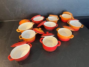 Le Creuset-Stijl - Poêle (10) - Beau ensemble de plats à