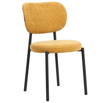 Stoel | Stof/Metaal | Geel | Zwart Frame | Indoor |, Verzenden