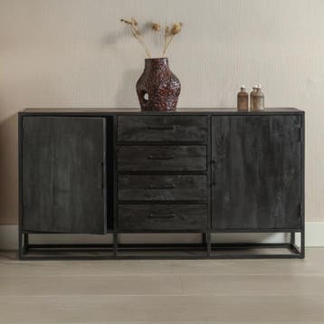 Dressoir Mangohout Brendon 210 cm, Huis en Inrichting, Kasten | Dressoirs, Verzenden, Nieuw, Overige houtsoorten, Industriële meubels