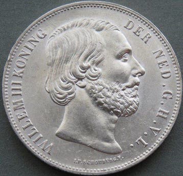 Nederland. Willem III. 2 1/2 Gulden 1858 mooie kwaliteit