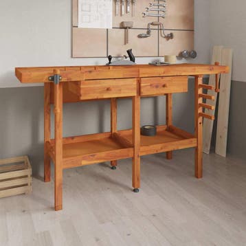 vidaXL Werkbank met lades en bankschroeven 162x62x83 cm, Bricolage & Construction, Verzenden