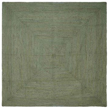 vidaXL Gebied Tapijt Olijfgroen 300 x 300 cm Jute, Verzenden, Nieuw