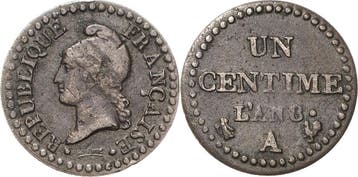 Centime An 8 1799 (an 8), Frankreich Erste Republik 1793-..., Verzenden, België