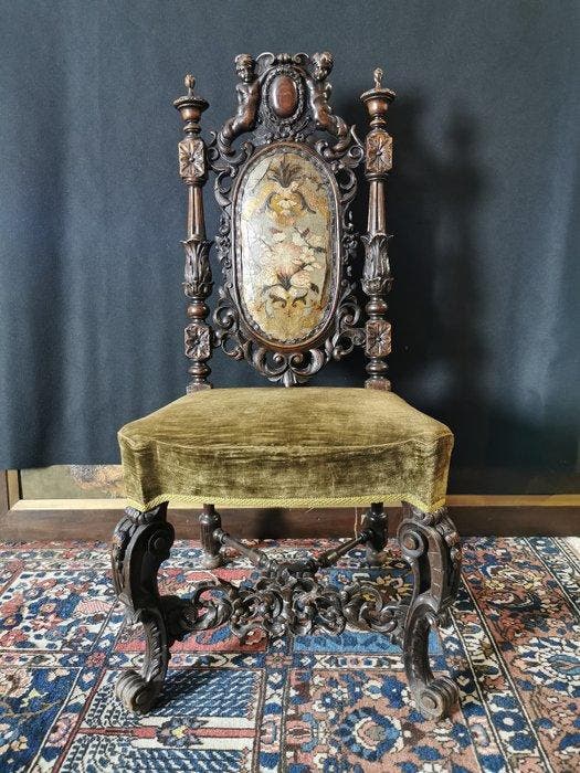 Stoel (4) - Set van 4 houten stoelen, Antiek en Kunst, Antiek | Overige Antiek