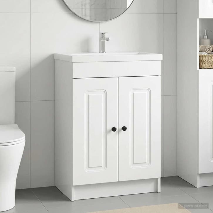 vidaXL Badkamer onder Wastafel Kast Hoogglans Wit 78,5 x, Huis en Inrichting, Tafels | Kaptafels, Nieuw, Verzenden