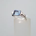 Argent, Art déco, spinelle bleue (testée) - Bague