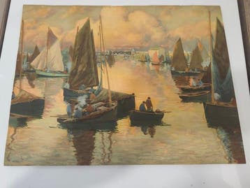 Mathurin Janssaud (1857-1940) - Pêcheur au port