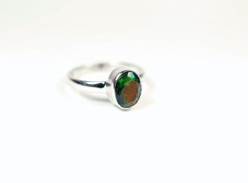 Zwarte Chalama-opaal ring / nieuw- 2.48 g - (1)