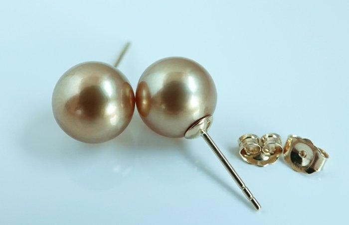 Oorbellen - 18 karaat Geel goud Parel - 24K Verzadiging,, Handtassen en Accessoires, Oorbellen