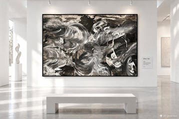 Timo Wedell - Black and White Whirl - XXL - Klein Abstract