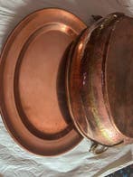 Dienblad (2) - Koper - Bloempot en koperen dienblad