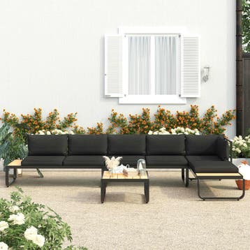 vidaXL 4-delige Tuinhoekbankenset met kussens aluminium en, Tuin en Terras, Verzenden, Nieuw