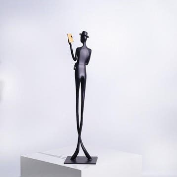 sculptuur, reader - 51 cm - Metaal