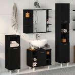 vidaXL Badkamermeubel Set 4 pcs Zwart 30 x 30 x 179,5 cm, Verzenden, Nieuw