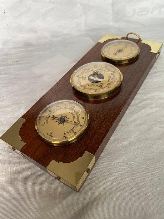 Maritieme objecten - Vintage weersstation thermometer, Antiek en Kunst, Curiosa en Brocante