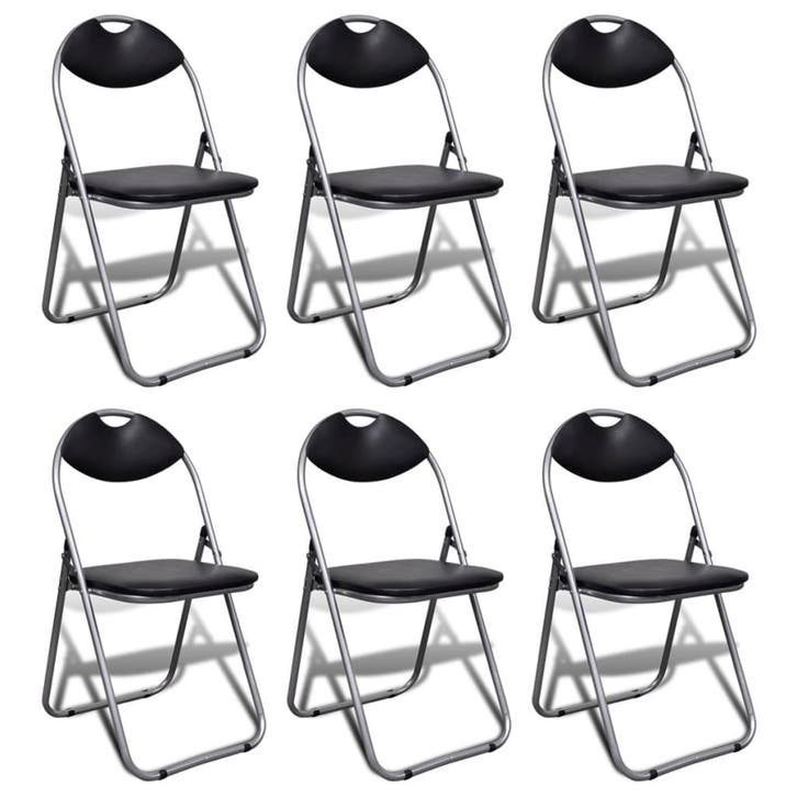vidaXL Eetkamerstoelen inklapbaar 6 st kunstleer en staal, Huis en Inrichting, Stoelen, Nieuw, Verzenden