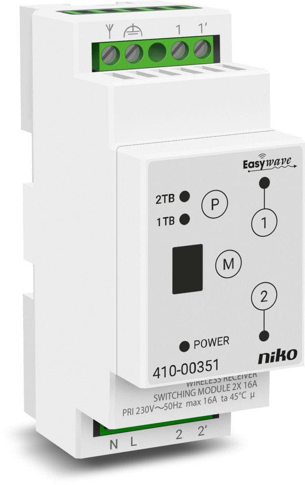 Niko Sans Fil 2 Canaux Rail Din Rf Récepteur - 410-00351, Doe-het-zelf en Bouw, Elektriciteit en Kabels, Verzenden