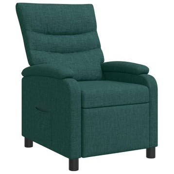 vidaXL Recliner Donkergroen Stof, Verzenden