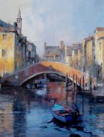Walter Marchese (1958) - Canal Vena Chioggia, Antiek en Kunst, Kunst | Schilderijen | Modern