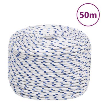vidaXL Boot touw 8 mm 50 m polypropyleen wit, Verzenden