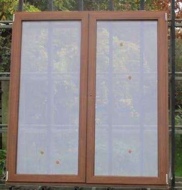 pvc terrasraam , raam , chassis 166 x 186 gouden eik, Kunststof, Deurkozijn, Nieuw, Ophalen of Verzenden