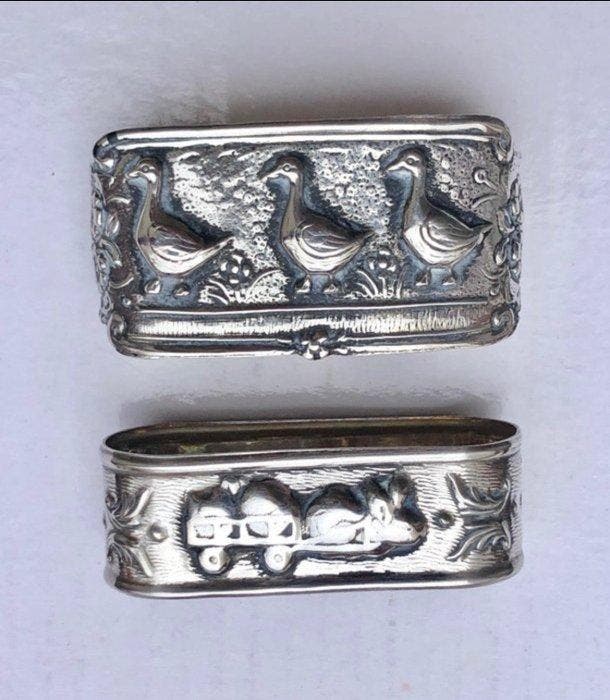 Rond de serviette (2) - Argent 925, Antiquités & Art, Antiquités | Argent & Or