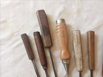 19 ciseaux a bois gouges de menuisier ébéniste -