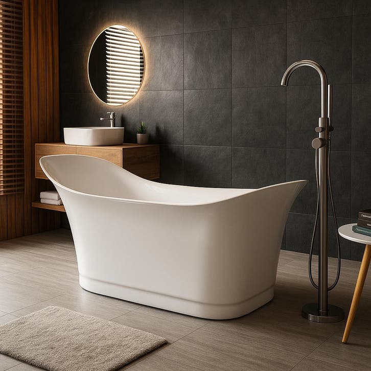 Ligbad Santa Fé 170 x 78 x 82 cm Vrijstaand Bad wit, Doe-het-zelf en Bouw, Sanitair, Nieuw, Verzenden