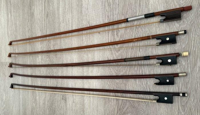 Unknown 5 Violin Bows - Viool strijkstok - Onbekend (Zonder, Muziek en Instrumenten, Blaasinstrumenten | Blokfluiten