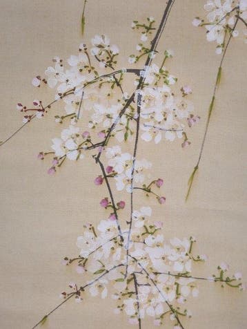 Rouleau suspendu japonais - Fleurs de cerisier sous lune