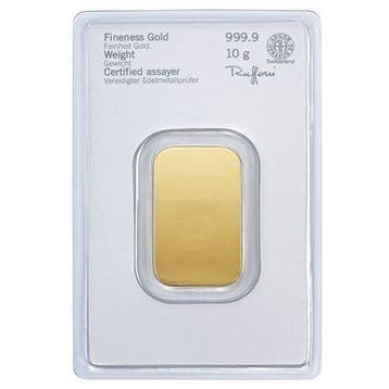 10 gram - Goud .999 - 10 Grams 9999 Gold Bar Heraeus (In, Postzegels en Munten, Edelmetalen en Baren