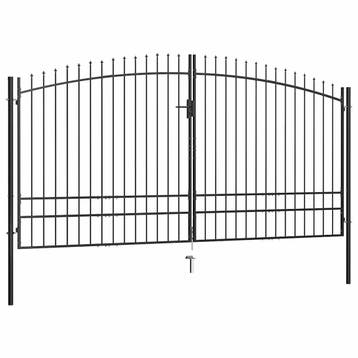 vidaXL Dubbele deur hekpoort Woerden met speerpunt 400x249,5, Tuin en Terras, Verzenden, Nieuw