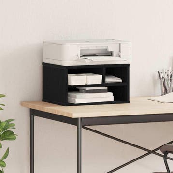 vidaXL Printerstand Zwart Eiken 40 x 32 x 22,5 cm Bewerkt, Verzenden