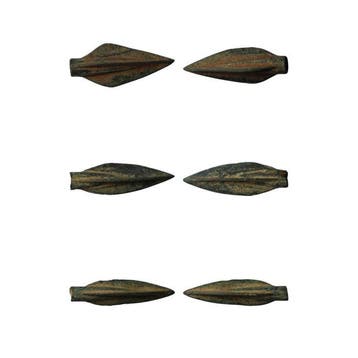 Scythisch Brons Drie-lobige pijlpunten (Set van 3) (Zonder, Antiek en Kunst