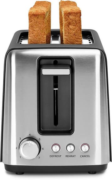 Broodrooster - Toaster - 2 sleuven - 750W - Zwart - Aigostar, Verzenden