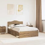 vidaXL Bedframe Ambachtelijk Eiken 120 x 200 cm Massief, Huis en Inrichting, Verzenden, Nieuw