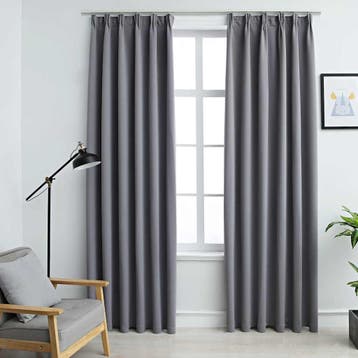 vidaXL Gordijnen verduisterend met haken 2 st 140x175 cm, Verzenden, Nieuw